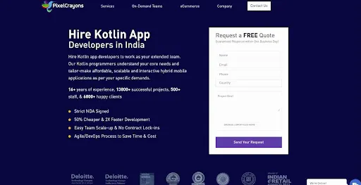 Custom Android App development, Offshore Kotlin developers, Hire Kotlin Developers